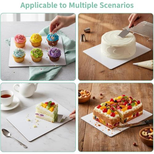 8PCS Rectangle Cake Boards,13.75 x 9.75 Inch White Greaseproof Cardboard, Disposable Half Sheet Cake Board Trays for Sheet Cakes, Pastries, Bakery and Catering
