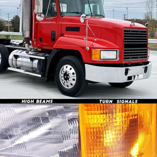 Pair Set headlights for Mack,Replacement Headlamp with turn Signal Bulb Compatible with 1990-2007 Mack CH600 CH612 CH613 CL600 CL700 semi Trucks （DOT and SAE Approved）