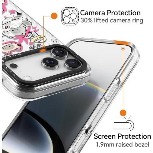 Rosarnnah for iPhone 17 Pro Case Cute - Durable Shockproof 6.6 ft Drop Impact Phone Case - Funny Space Kitty Cat Design (6.3) Clear