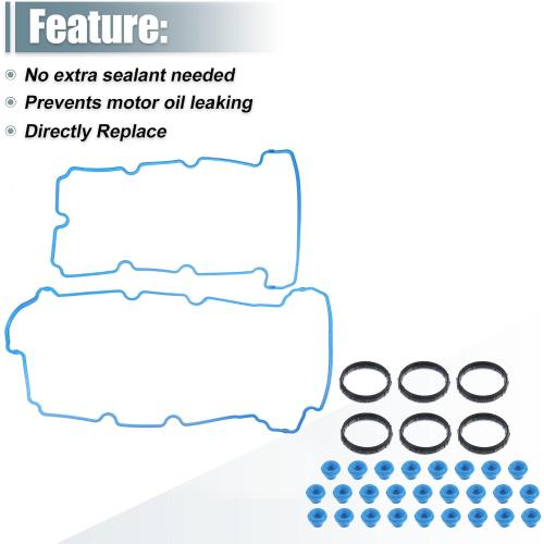 X AUTOHAUX Valve Cover Gasket Set for Ford Escape 3.0L V6 2006-2008 for Mazda Tribute 3.0L V6 2005-2006 for Mercury Mariner 2005-2006 VS50708R