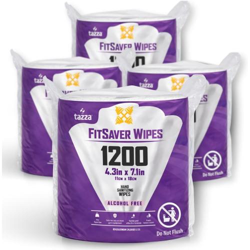 Tazza TAZZAWP1200 Wet Wipes - Bulk 4 x 1200 Ct, Durable Pre-Saturated Cleaning Gym Equip Wipes. 1 penny a wipe! (Pink)