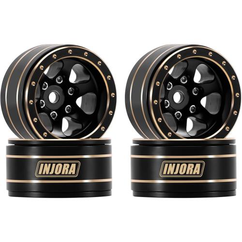 INJORA 1.0 Brass Beadlock Wheels for 1/24 1/18 RC Crawler Upgrade