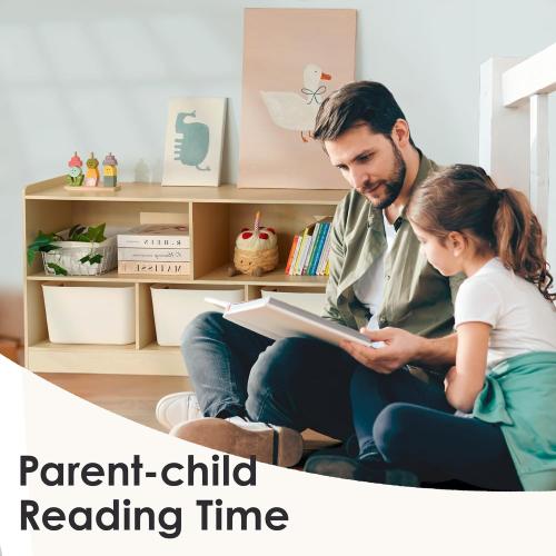 5-Section Wooden Toy Shelf for Kids, Montessori Shelf Storage with Open Shelving & Customizable Layout | Safe, Sturdy Design for Kids Room, Classroom & Playroom