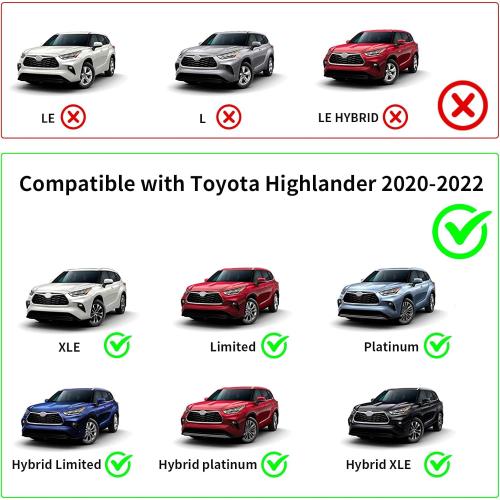 Lockable 260lbs Cross Bars Roof Racks Fit for Toyota Highlander 2020-2024