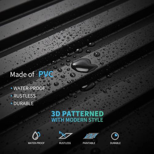 Art3d Slat Wall Panel, 3D Fluted Textured Panel 12-Tile 19.7 x 19.7in. - Cover 32 Sq.Ft., Black