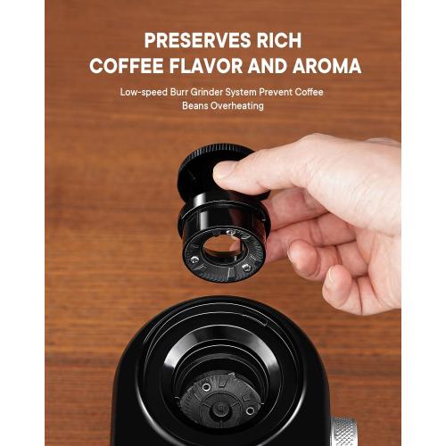 SHARDOR Electric Burr Coffee Grinder 2.0, Automatic Coffee Bean Grinder for Home Use, Adjustable Burr Mill with 16 Precise Settings for Espresso & French Press, Glossy Black