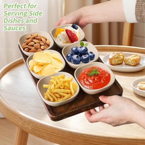 SHECIPIN 6 Pack Small Plastic Bowls 4.5 OZ Unbreakable Wheat Straw Dipping Bowls，plastic ramekins, Assorted Colors Dipping Sauce Cups, dip cups， Dessert, Ketchup