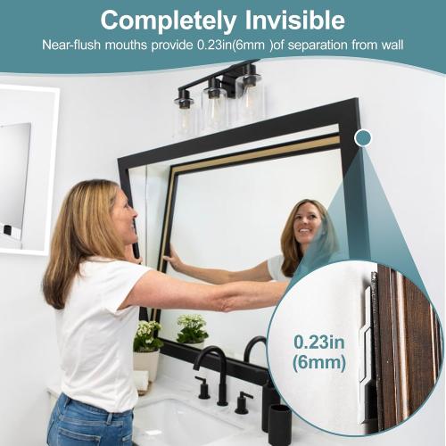 2 Pairs 49 inch French Cleats , Load 500Lbs Heavy Duty Mirror Mounting Hardware, Z-Clips Interlocking Wall Mount Bracket Hardware Kit for Mirror, Picture, Canva, Wall Cabinet, Headboard, Art, Frame