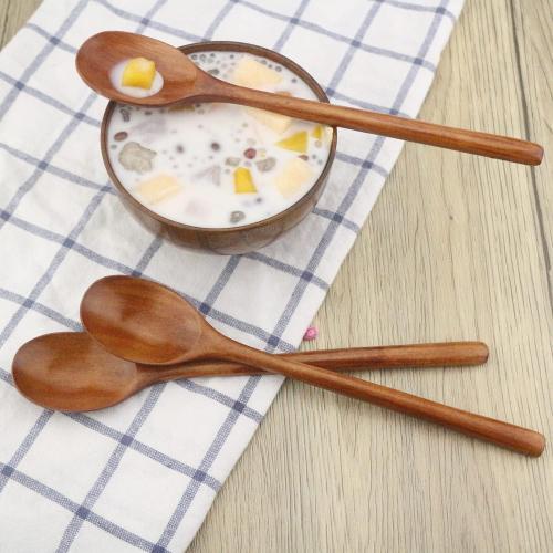 3 Korean Wooden Spoons for Eating, ADLORYEA 3 Pieces Small Wood Spoons