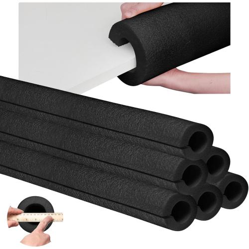 Hanaive 4 Pcs Size  40 Inch x 4.1 Inch Jumbo Foam Pool Noodles Pipe Insulation Tube Large Swimming Swim Hollow Noodle Bulk for Floating Craft Projects Pre Slit Clamp Protection Padding Bumper (Black)