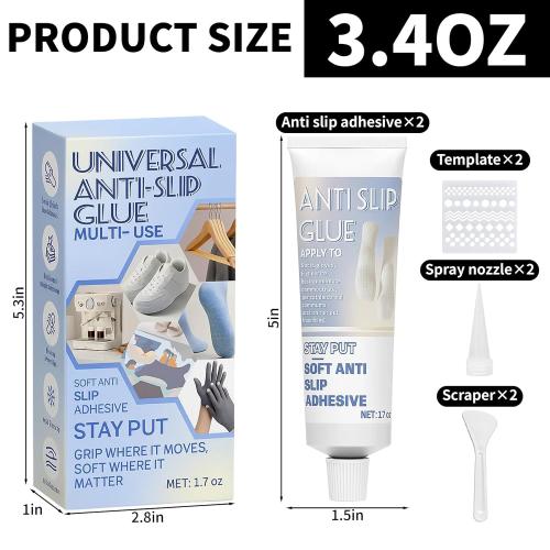 Anti Slip Sock Glue, 3.4 Oz Fabric Paint for Non-Slip Socks, Transparent Washable Non-Slip Adhesive, Suitable for Socks, Floor Mats, Blankets, Hangers, Etc