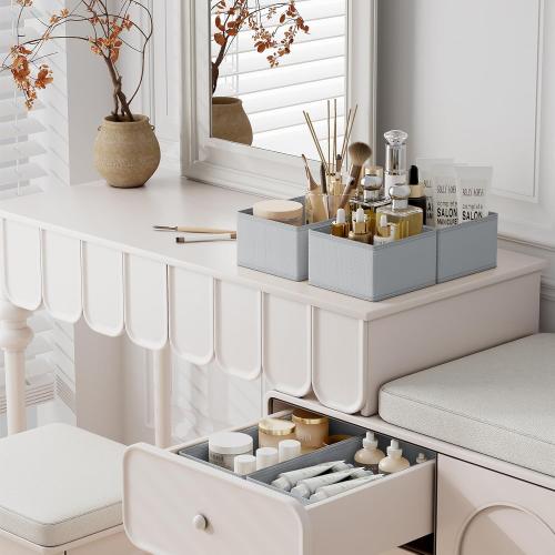 DIMJ Drawer Organizer Clothes Storage - 18 Pack Baby Dresser Organizer for Nursery, Foldable Closet Drawer Organizer Bins for Bedroom Organization, Fabric Storage Dividers for Socks, Underwears, Bras