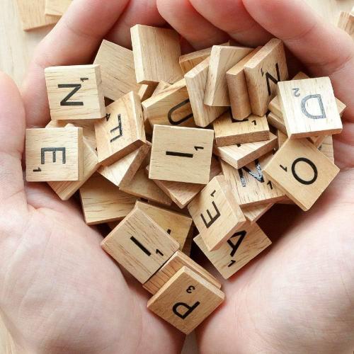 100Pcs Wooden Alphabet Tiles Scrabble Replacement Letters for Board Games, Wedding Frame and Wall Art (100)