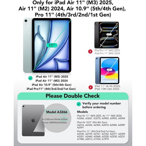 ESR for iPad Air 11 inch Case with Keyboard M4/M3/M2 (2026/2025/2024), iPad Pro 11 & Air 5/4th Magic Keyboard Case, Easy-Set Floating Cantilever Stand, Precision Multi-Touch Trackpad, White