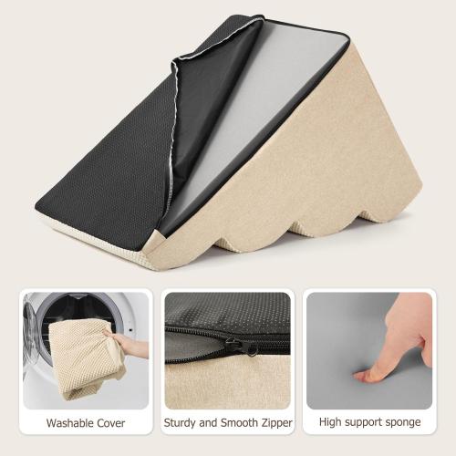 Aodisman Dog Steps for Bed and Couch,4-Step Dog Stairs and Ramp for Small Dogs & Cats,Indoor Anti-Slip Pet Stairs for Old Cats and Puppy,Beige