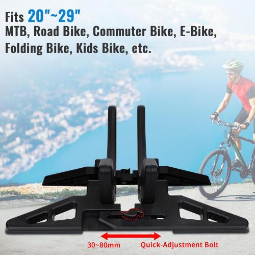 Bike Stand, Bike Stand Floor for Home/Garage Adjustable Bicycle Stand Bike Parking Rack Fit Road, Mountain, MTB, BMX, E-bike, Scooter, Fat Tire Bikes (Black)