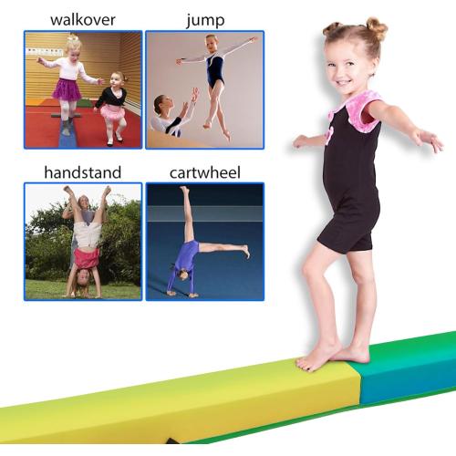 FBSPORT 8ft/6ft Balance Beam: Folding Floor Gymnastics Equipment for Kids Adults,Non Slip Rubber Base, Gymnastics Beam for Training, Practice, Physical Therapy and Professional Home Training