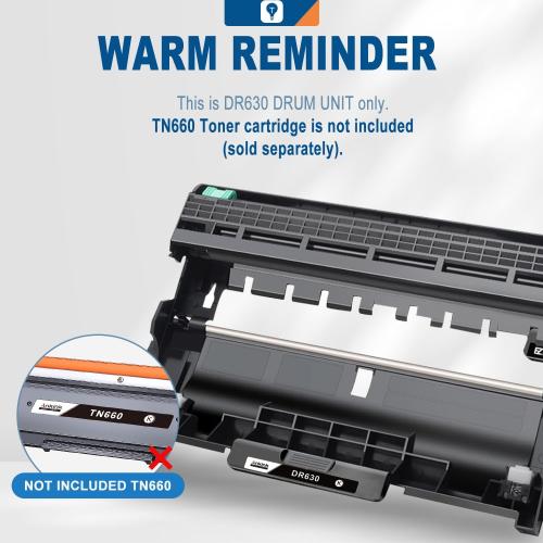 Ankink DR630 Compatible Drum Unit (Not Toner) Replacement for Brother DR-630 DR660 660 for MFC-L2700DW L2720DW L2740DW HL-L2300D L2320D L2340DW L2360DW L2380DW DCP-L2540DW Laser Printer,1 Pack