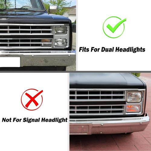 Pair Clear Lens Park/Signal Lights Compatible with 1983-1988 Chevy Blazer GMC Pickup Truck Driver and Passenger Side w/quad headlamps replaces 918045 918046