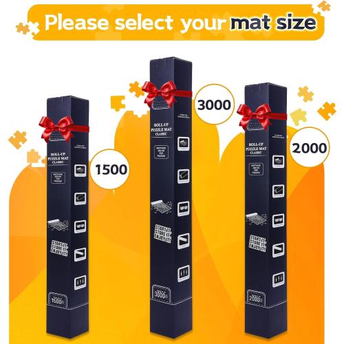 Pohxev Jigsaw Puzzle Mat Roll Up, Portable Saver Pad 48” x 31” Up to 2000 Pieces, Puzzles Matt Rollup with Non-Slip Rubber Bottom & Smooth Top. (6 Puzzle Sorting Trays & 1 Storage Bag)
