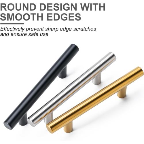10 Pack Cabinet Pulls Matte Black Stainless Cabinet Handles, for Kitchen and Bathroom Cabinets, 5 Inch Length, 3 Inch Hole Center