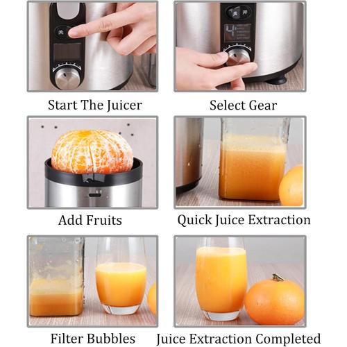 Quick Juicer Machine,Industrial Juicer Machines,Stainless Steel Juicer,Centrifugal Juicer Extractor,Juice Residue Separation, 5-Speed Adjustment,for Beverage Shops Kitchens