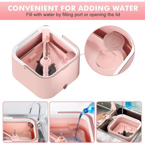 KZKR Square Spin Mop and Bucket Set with Self Separation Dirty and Clean Water System,Self Wringing 360° Rotating Mops Head for Home Floors Cleaning (2.0 mop Bucket Set with 2 Pads)