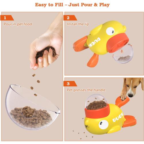 Dog Interactive Treat Dispenser Toy, Food Puzzle Slow Feeder (Yellow)