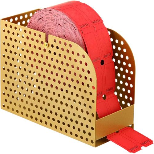 MorningRo Raffle Ticket Holder Metal Raffle Ticket Dispenser Spinner Cage Drum for Roll Events Entry Reward Fundraiser Prizes Dispenser(Gold)