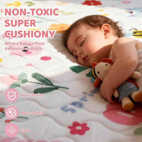 RONGFA Baby Play Mat for Floor, 56'' x 56'' Thicken Foam Soft Padded Mat for Baby