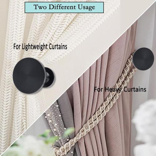 Curtain Tiebacks 2 Pack Curtain Holdbacks Zinc Alloy Curtain Tiebacks Wall Mounted with Screws, Decorative Curtain Holders for Drapes Stylish Black Curtain Tieback Hooks for Home Office