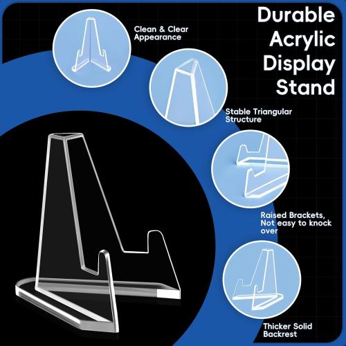 Acrylic Card Display Stands, 36 PCS Card Stands for Sports Cards, Clear Mini Easel Stand Holder for Challenge Coin Graded Card Sports Card PSA Card Baseball Card (36)