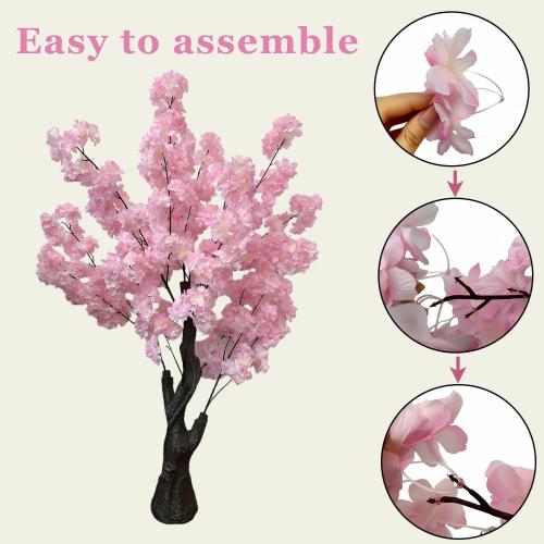Artificial Cherry Blossom Tree, 4.3FT Pink Faux Cherry Blossom Tree for Home, Wedding & Party Decoration, Indoor & Outdoor