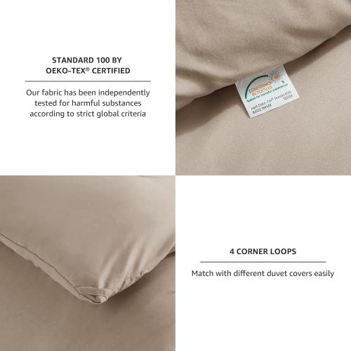 CozyLux Queen Comforter Set Khaki, 3 Pieces Lightweight Comforters Queen Size Quilted Bedding Sets, All Season Breathable Solid Down Alternative Comforter with 2 Pillowcases, Bed Set Gift for Home