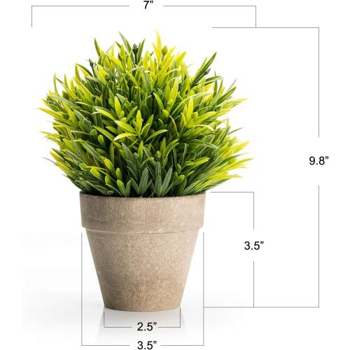 Velener Artificial Grass Potted Plant - Emerald Green Home Decor, Pumpkin Topiary Outdoor & Indoor Fall Plants Home Decor Accents, Coastal Kitchen, Countertops, Classroom, Farmhouse Christmas Decor
