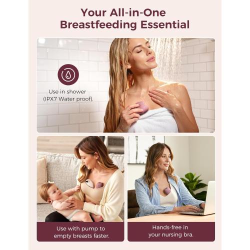 Momcozy Warming Lactation Massager Pro, 8 Vibration Modes & 4 Heating Levels, Longer-Lasting & 100s Rapid Warming Breast Massager, Quick Charging, Improves Milk Flow & Relieves Breast Engorgement