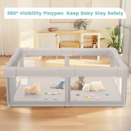 Baby Playpen Baby Playard, Play Pen for Babies and Toddlers with Gate, 50x50 Fence, Sturdy Safety Playpen, Indoor & Outdoor Kids Activity Center