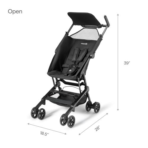 Munchkin Sparrow Travel Baby Stroller for Babies and Toddlers, Ultra Compact and Lightweight, Great for Airplane and Everyday Car Trips, Black