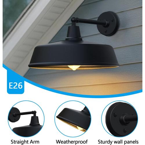 JOESA Extra Large 24” Outdoor gooseneck barn Light, Rustic Farmhouse Style Wall Mounted barn Lighting, Perfect for Outdoor Home, Porch and Garage Lighting