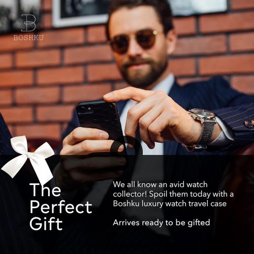 Leather Watch Roll Travel Case – Watch Travel Case for Men – Travel Watch Cases for Men – Single Watch Case Travel – Black Watch Roll Case – Leather Watch Case Travel – Watch Leather Travel Case