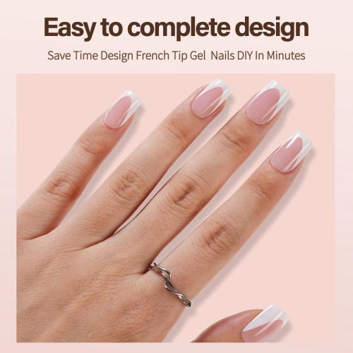 Vansiho Deep French Gel Nail Tips, 150Pcs Short Square Nail Tips, Pink Soft Gel French Tips Press on Nails, Fake Nails for Nail Art DIY 15 Sizes