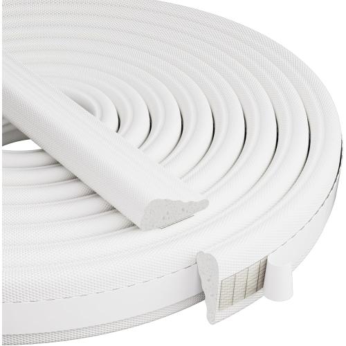 118” Wedge-Shape Foam Window Weather Stripping Door Seal Strip,Soundproofing Frame Winter Insulation Tape for Exterior Front Door,Noise Cancelling Window Inserts,Door Gap Filler Light Blocker,White