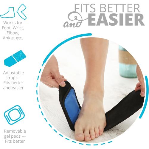 BODYPROX Cold & Hot Therapy Wrap, Reusable Gel Pack for Pain Relief. Great for Sprains, Muscle Pain, Bruises, Injuries, Etc. (Foot, Arm, Elbow, Ankle).