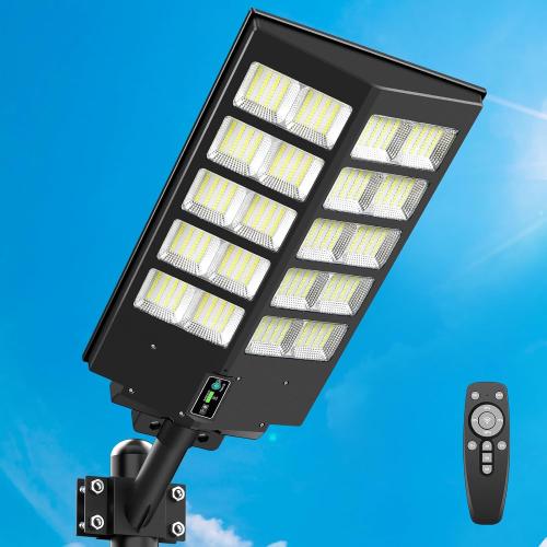 26 Large Solar Street Lights Outdoor Waterproof - 9000W 120000LM Solar Powered Parking Lot Light Dusk to Dawn,Motion Sensor Commercial LED Solar Flood Lights Remote Control for Outside