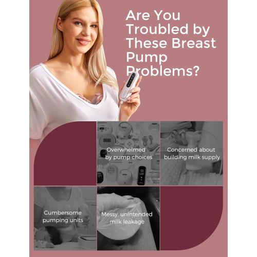 Size 17/19/21/24mm Momcozy Breast Pump V2 Pro Ultra-Lightweight, Hands-Free & Portable Wearable Pump with Upgraded Integrated DoubleFit Flange, Quiet & Leak-Proof Electric Pump, 3 Modes|9 Levels, 17/19/21/24mm