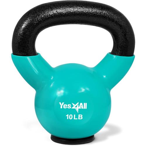 Yes4All Kettlebells Rubber Base, Kettlebell Set for Women, Strength Training Kettlebells Weights (10-65 lbs)