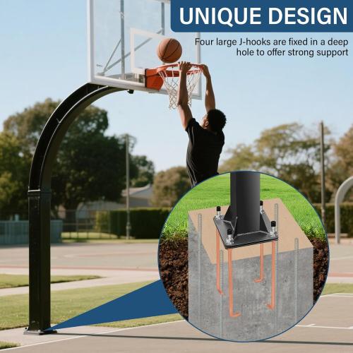 Basketball Hoop Anchor Kit, Universal Fit Ground Anchor Kit, Basketball Mounting Kit for Easy Relocation and Compatible with All Basketball Goals