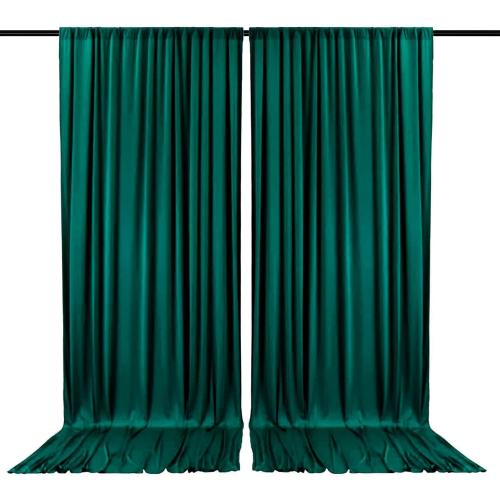 Panels Deep Green Backdrop Curtain, 10 x 7 Feet Background Curtains for Parties, Weddings, Baby Showers, Bachelorette Halloween, Christmas Birthday Party Photoshoot Backdrop Curtains Decorations