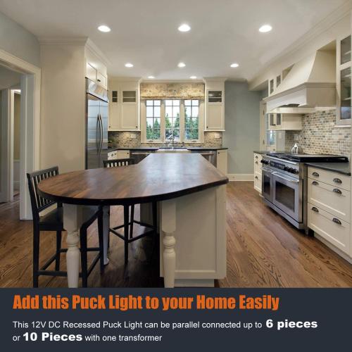 Facon 3 Inch LED RV Puck Light, DLFST3-008, Full Aluminum Recessed Mount Down Light 12V Interior Light for RV Motor-Homes Camper Caravan Trailer Boat, 4000K Cool White (6 Packs)