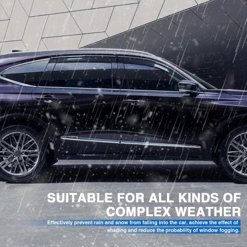 MotorFansClub 4PCS Window Visor Vent Fit for Acura MDX 4 Door 2014 2015 2016 2017 2018 2019 2020 2021 Window Deflectors Sun Rain Guard Smoke Color with Chrome Trim